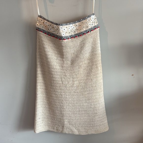 Tory Burch Cream and Black Crochet Midi Skirt - Picture 1 of 11